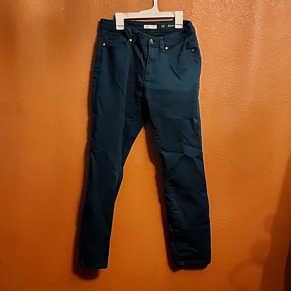Lauren Conrad Dark Green Skinny Jeans, Size 10